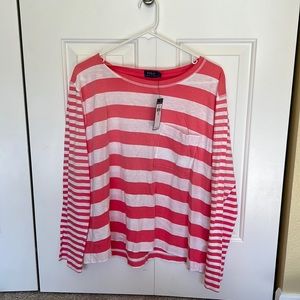 Ralph Lauren Polo Pink and White striped shirt. NWT Size XL